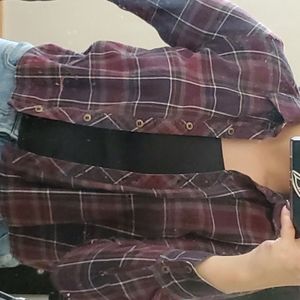 Purple cropped flannel